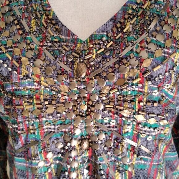 NWT Francesca's Blue Rain Embellished Shift Dress - Picture 3 of 15